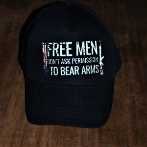 Black Baseball Cap With Velcro Adjustable Strap